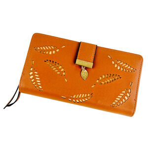 Brown Wanderlust Wallet by VAGABOND GOODS Clutch Purse with Leaf Detailing NEW